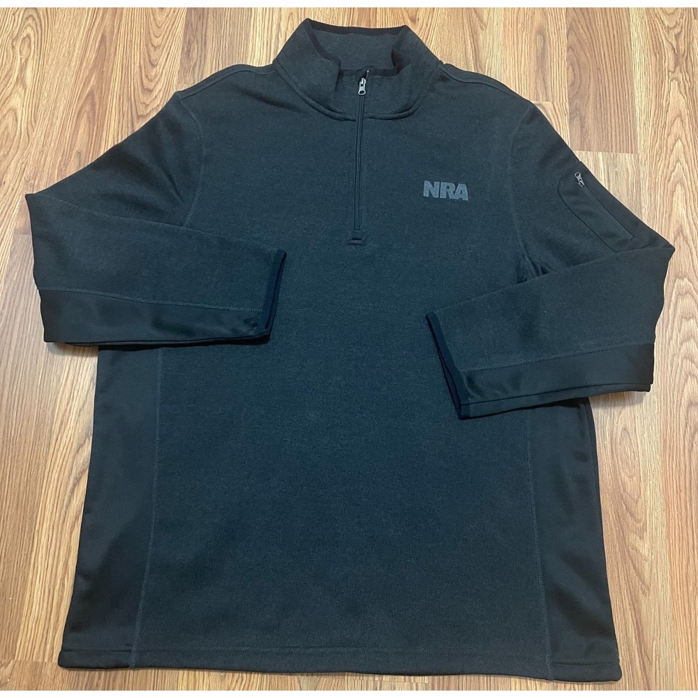 NRA Mens 2X-Large Quarter Zip Pullover Tactical Fleece Softshell Black
